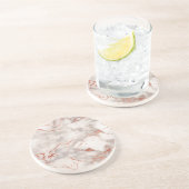 Rose aus Gold und weißem Marmor Untersetzer (Seite)