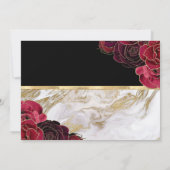 Rose aus Goldmarmor Blumenbeete Quinceanera-Foto Einladung (Rückseite)