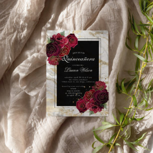 Rose aus Goldmarmor Einladung