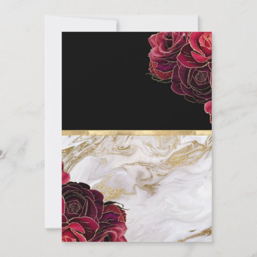 Rose aus Goldmarmor Einladung (Rückseite)
