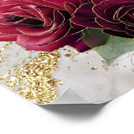 Rose aus Goldmarmor Poster (Ecke)