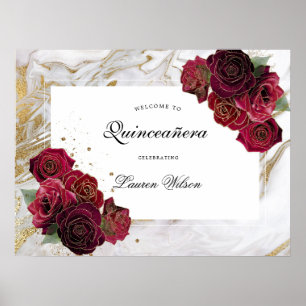 Rose aus Goldmarmor Poster