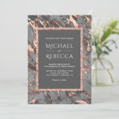 Rose aus Graumarmor Einladung (Stehend Vorderseite)