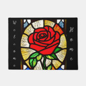 Rose aus Hartglas Fußmatte (Vorderseite)