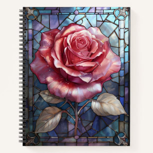 Rose aus Hartglas - Kunst im gotischen Blumenfenst Notizblock