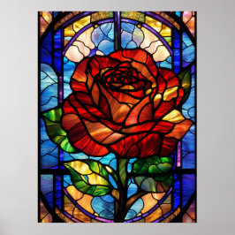 Rose aus Hartglas Poster