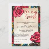 Rose aus Hartglas Schönheit und Bestie Einladung (Vorderseite)