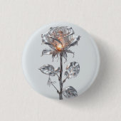 Rose aus hellem Metallischem Silber Button (Vorderseite)