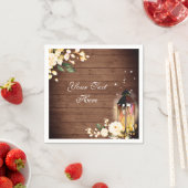 Rose aus Holz und Rost Grünpflanzen Rustikales Hoc Serviette (Beispiel)