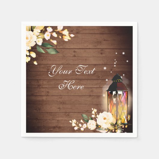 Rose aus Holz und Rost Grünpflanzen Rustikales Hoc Serviette (Vorderseite)