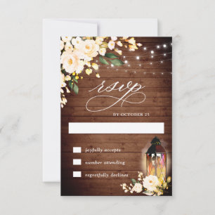 Rose aus Holz und Rost Rustikale RSVP-Karte RSVP Karte