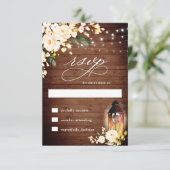 Rose aus Holz und Rost Rustikale RSVP-Karte RSVP Karte (Stehend Vorderseite)