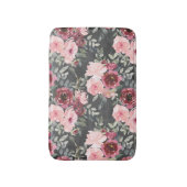 Rose aus Kohleschwarz und Burgund Badematte (Vorderseite Vertikal)