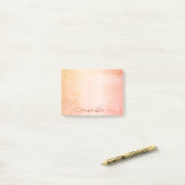 Rose aus Korallen, rosa, rustikale Marmorglasur, M Post-it Klebezettel (Auf Schreibtisch)