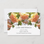 Rose aus Korallenpfirsiche, orangefarbene Blüten Save The Date (Vorderseite)