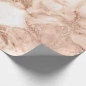 Rose aus Kupfer Weißkorn Rosa Carrara Marmorstein Geschenkpapier (Ecke)