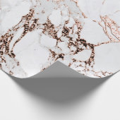 Rose aus Kupfer Weißmetall Grau Carrara Marmorstei Geschenkpapier (Ecke)