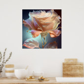 Rose aus lichtdurchlässigem Glas - Peach Poster (Küche)