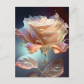Rose aus lichtdurchlässigem Glas - Peach Postkarte (Vorderseite)