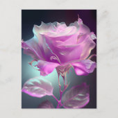 Rose aus lichtdurchlässigem Glas - Rosa Postkarte (Vorderseite)