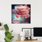 Rose aus lichtdurchlässigem Glas - trostlos pink Poster (Heimbüro)