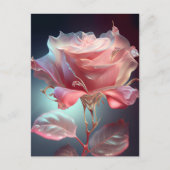 Rose aus lichtdurchlässigem Glas - trostlos pink Postkarte (Vorderseite)