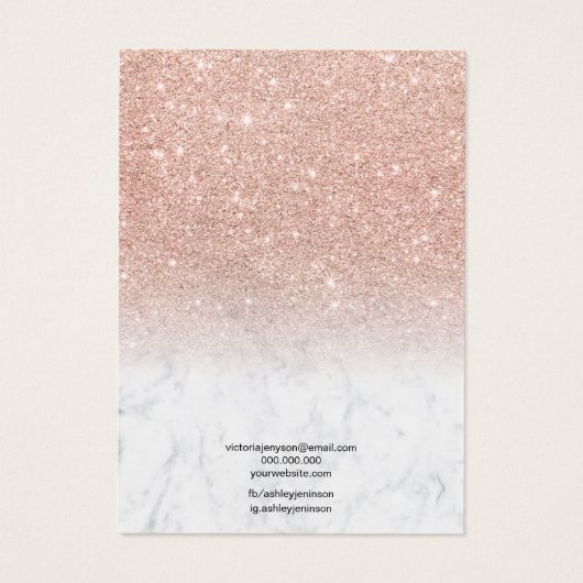 Rose aus Marmor Glitzer Chic Halskette Display (Rückseite)