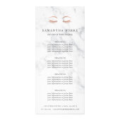 Rose aus Marmor Gold Lashes & Brows Preise & Servi Werbekarte (Vorne)