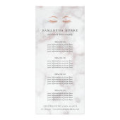 Rose aus Marmor Gold Lashes & Brows Preise & Servi Werbekarte (Vorne)