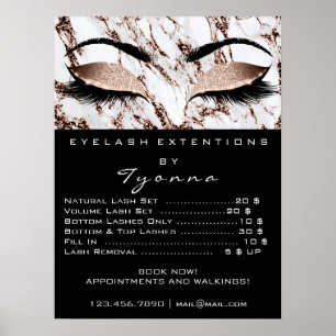 Rose aus Marmor Gold Makeup Künstler Augen Lashes  Poster