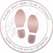 Rose aus Marmor mit sozialer Distanz Aufkleber (Vorderseite)