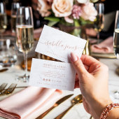 Rose aus Minimalistischem weißem Marmor, Goldschri Visitenkarte