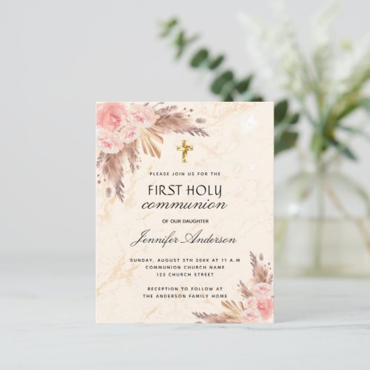 Rose aus Pampas-Gras (Stehend Vorderseite)