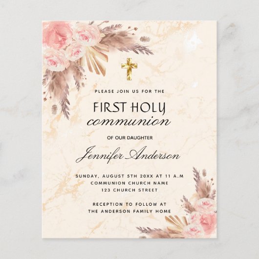 Rose aus Pampas-Gras (Vorderseite)