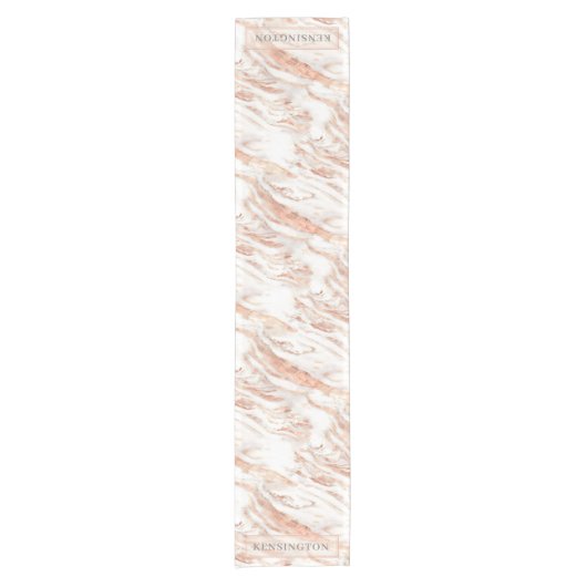 Rose aus personalisiertem Kupfer-Marmor Kurzer Tischläufer (Vorderseite)