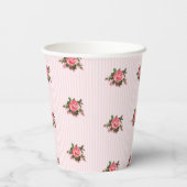 Rose aus rosa Tee Pappbecher (Rückseite)