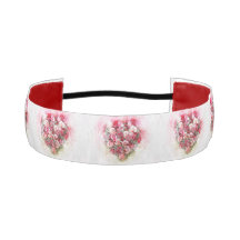 Rose aus rosa und rotem Herzen Bouquet-Headband