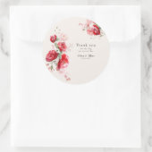 Rose aus rotem und rosa Papier Runder Aufkleber (Tasche)