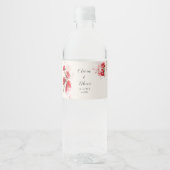 Rose aus rotem und rosa Papier Wasserflaschenetikett (Vorderseite)