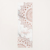 Rose aus Schwarz-weißem Marmor Yogamatte (Vorderseite)