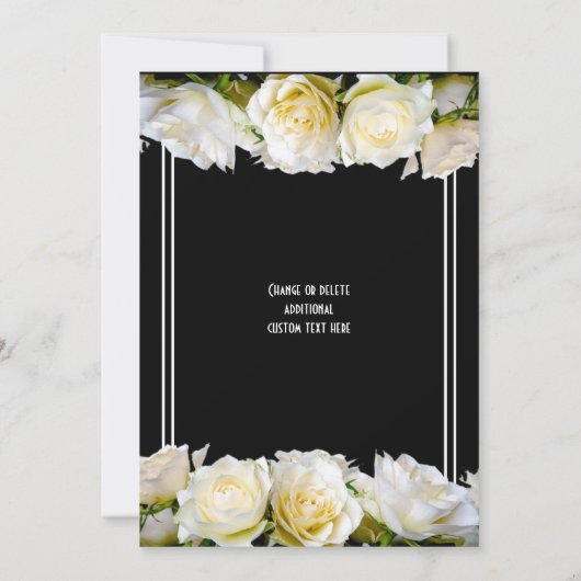 Rose aus schwarzem Brautparty Einladung (Rückseite)