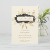 Rose aus schwarzem Gold Save the Date (Stehend Vorderseite)