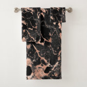 Rose aus schwarzem Marmor Badhandtuch Set (Insitu)