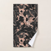Rose aus schwarzem Marmor Badhandtuch Set (Handtuch)