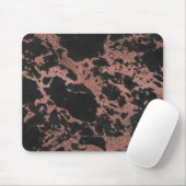 Rose aus schwarzem Marmor mit Glitzer-Textur Mousepad (Mit Mouse)