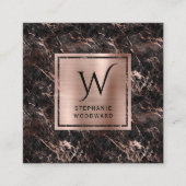 Rose aus schwarzem Marmor Quadratische Visitenkarte (Vorderseite)