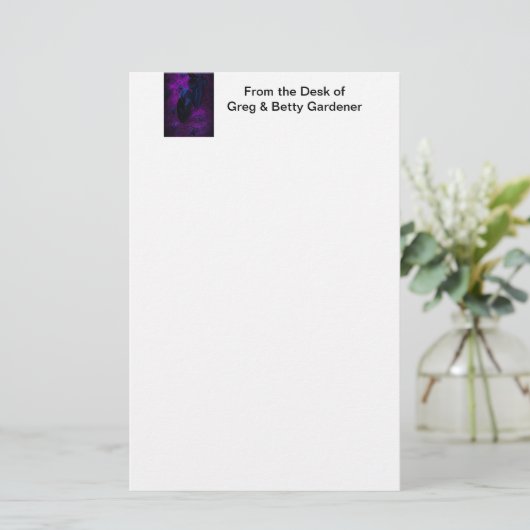 Rose aus schwarzem Material, Schwarze Spinnen Briefpapier (Stehend Vorderseite)