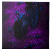 Rose aus schwarzem Material, Schwarze Spinnen Fliese (Vorderseite)