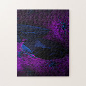 Rose aus schwarzem Material, Schwarze Spinnen Puzzle (Vertikal)