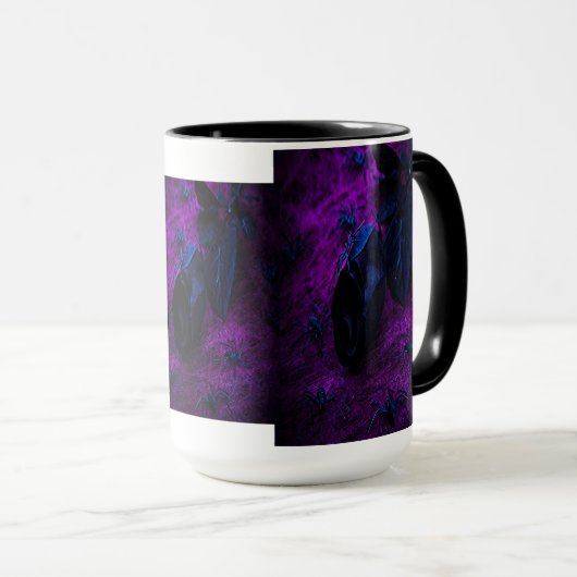 Rose aus schwarzem Material, Schwarze Spinnen Tasse (VorderseiteRechts)